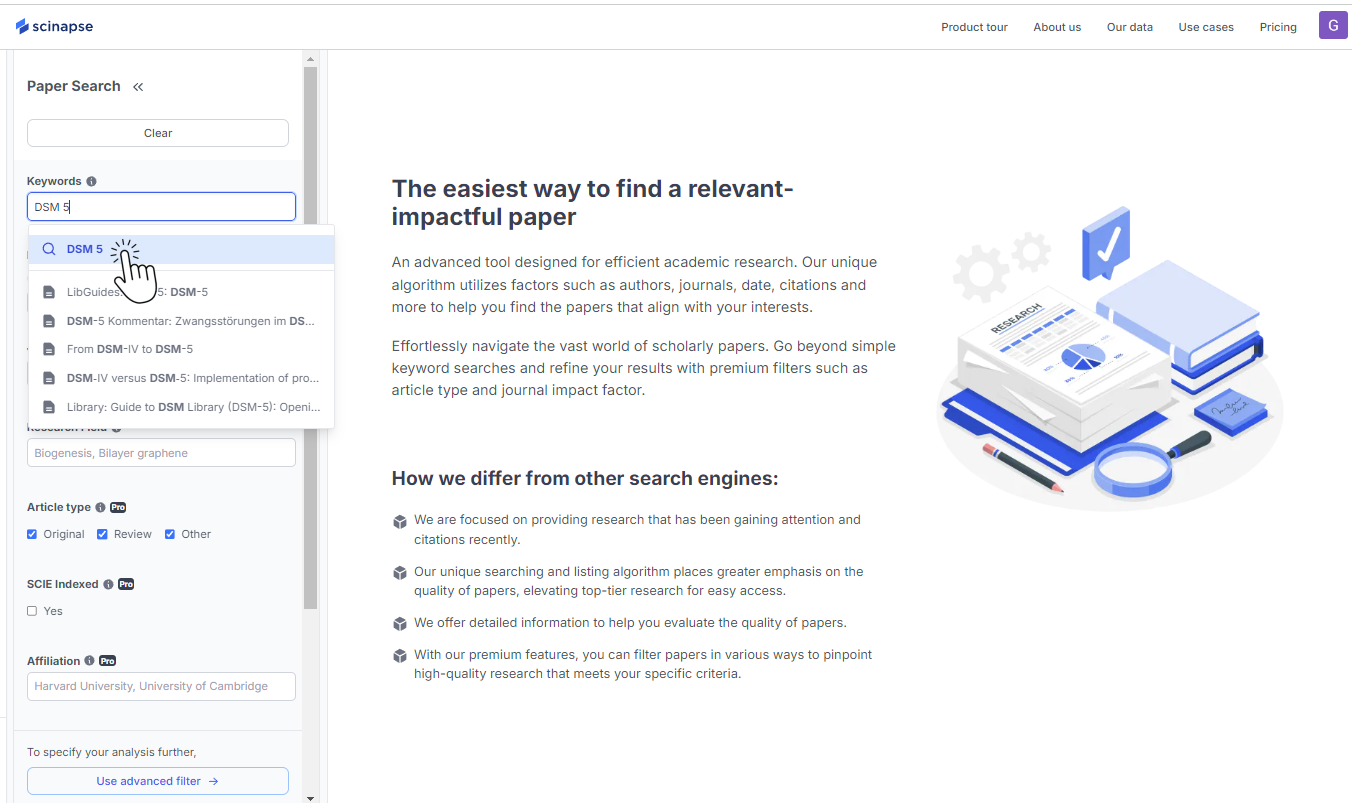 Paper Search from Scinapse